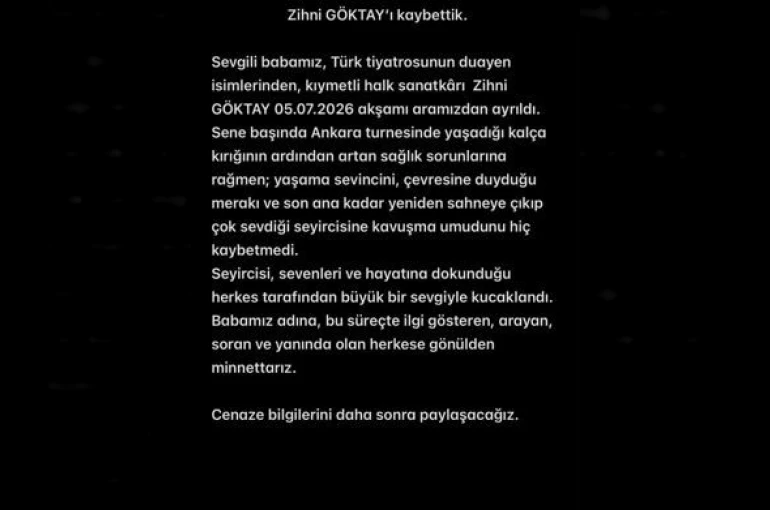 Oyuncu Zihni Göktay hayatını kaybetti