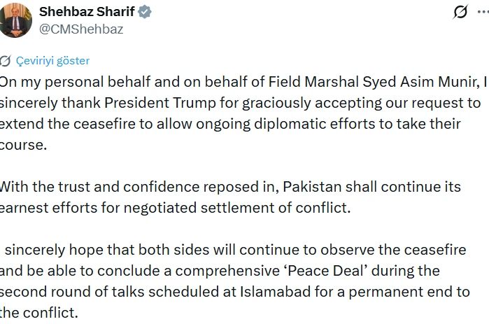 Pakistan Başbakanı Şerif’ten ABD Başkanı Trump’a ateşkes teşekkürü