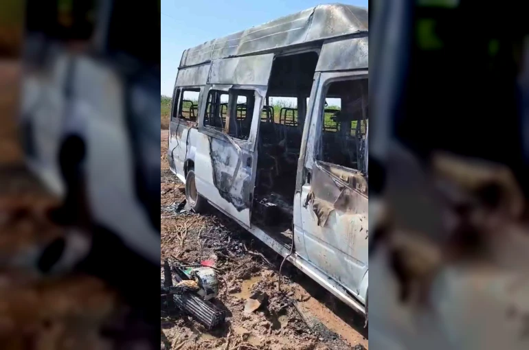 Park halindeki minibüs alev aldı