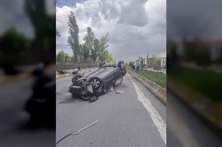 Patnos’ta trafik kazası: Araç takla attı, sürücü yaralandı 