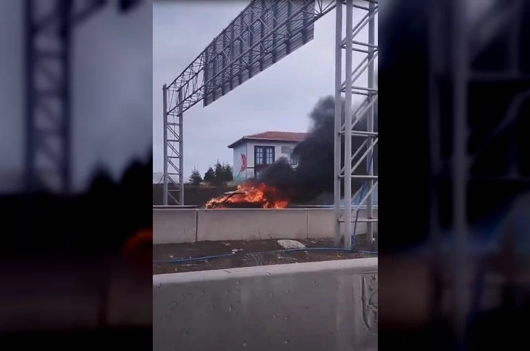 Pursaklar’da araç yangını