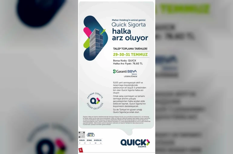 Quick Sigorta’nın halka arzında talep toplama başladı