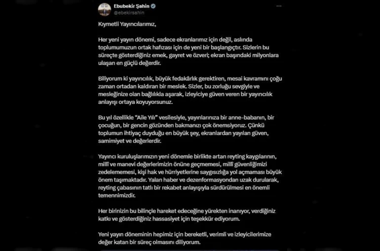 RTÜK Başkanı Şahin: "Reyting çabasının tatlı bir rekabet anlayışıyla sürdürülmesi en önemli temennimizdir"