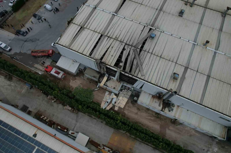 Sakarya’da patlamanın yaşandığı fabrika havadan görüntülendi