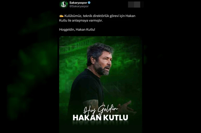 Sakaryaspor yeni teknik direktörü Hakan Kutlu’yu yapay zeka videosuyla açıkladı