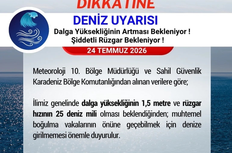 Samsun Valiliği’nden ’denize girmeyin’ uyarısı
