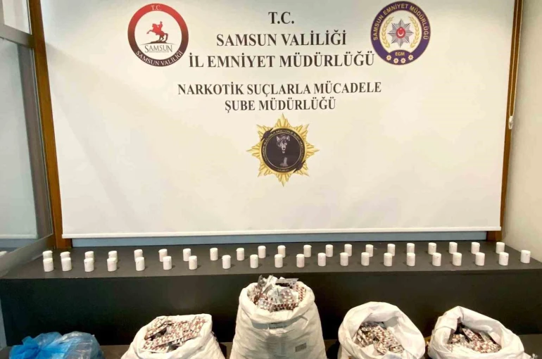 Samsun’da 36 bin sentetik ecza ele geçirildi: 3 gözaltı