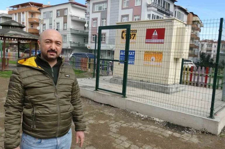 Samsun’da çocuk parkındaki doğal gaz istasyonuna tepki