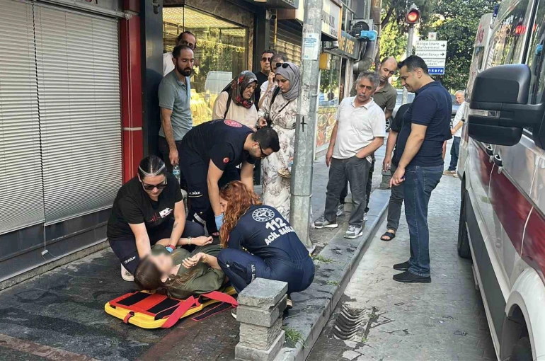 Samsun’da ıslak zeminde düşen genç kadın hastaneye kaldırıldı