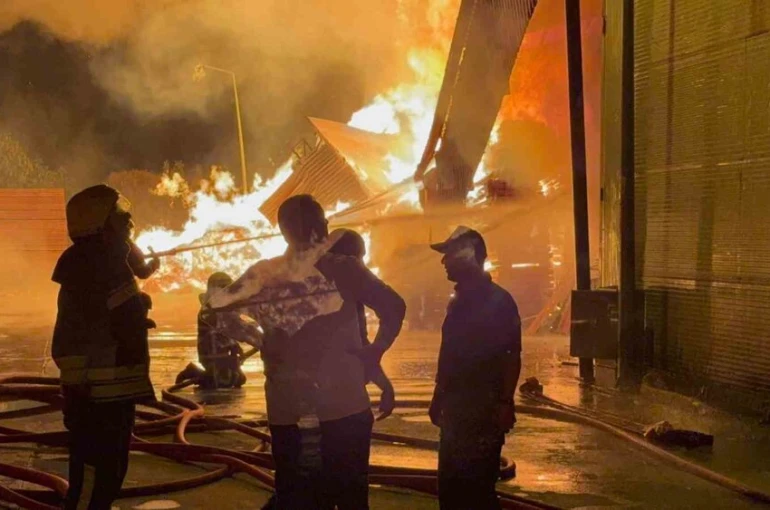 Samsun’daki kereste fabrikası yangını sürüyor
