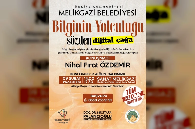 Sanat Melikgazi’de konferans ve atölye bir arada yapılacak