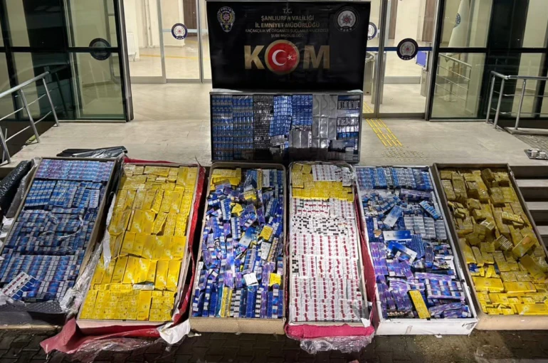 Şanlıurfa’da 40 bin paket kaçak sigara ele geçirildi