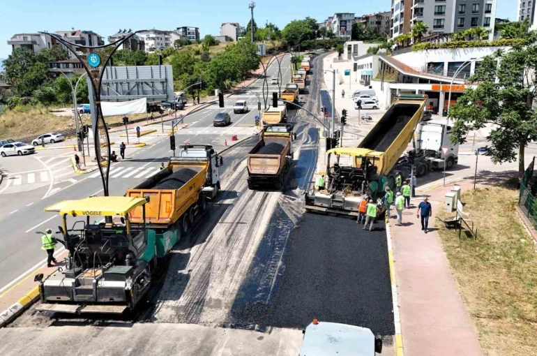 Santral Rampası’na 9 bin 350 tonluk asfalt dokunuşu