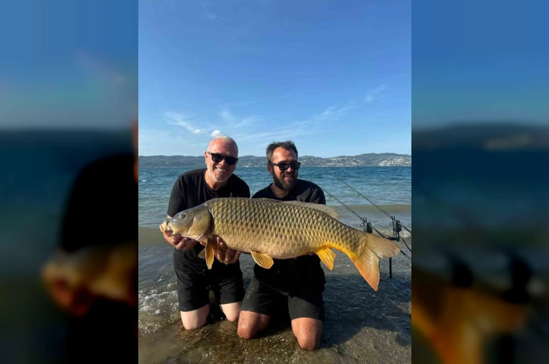 Sapanca Gölü’nde 18 kiloluk dev sazan: O anlar kamerada