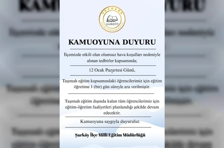 Şarköy’de taşımalı eğitime bir gün ara verildi