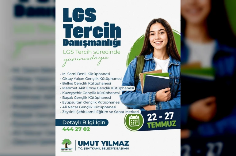Şehitkamil’den LGS öğrencilerine ücretsiz danışmanlık desteği