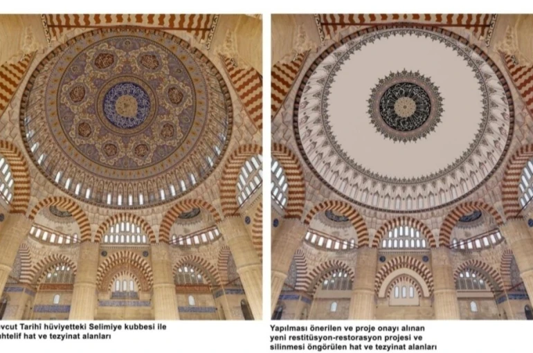 Selimiye Kubbe süslemeleri restorasyonuna mahkeme "dur"dedi
