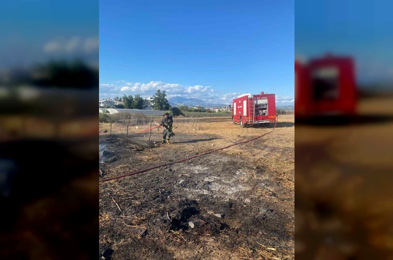 Serik’te ahırda çıkan yangında 1 koyun telef oldu