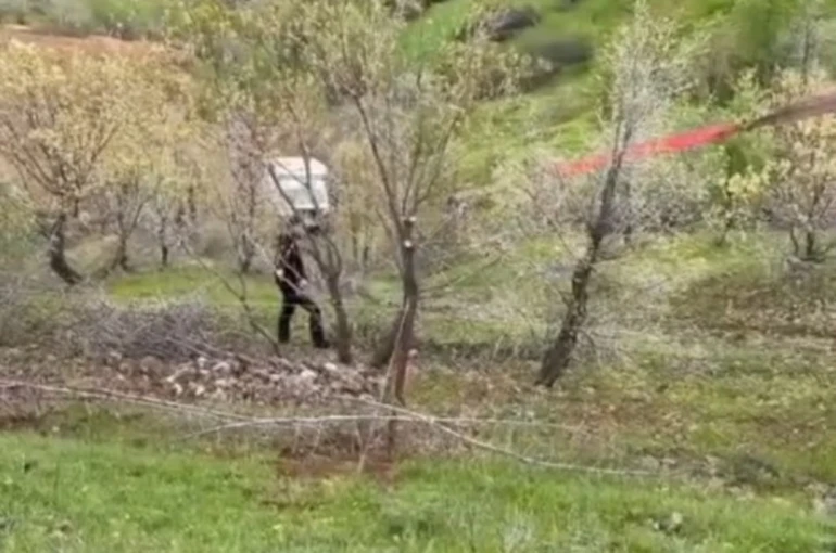 Siirt’te el freni çekilmeyen kamyonet uçuruma yuvarlandı