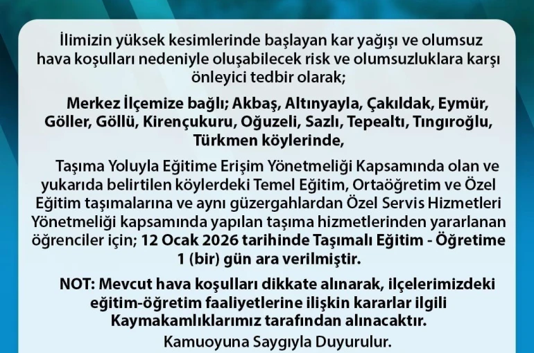 Sinop’ta taşımalı eğitime kar engeli