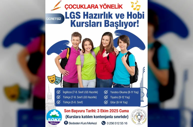 Söke Belediyesi’nden çocuklara LGS hazırlık ve Hobi kursları