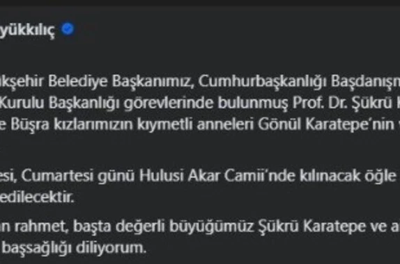 Şükrü Karatepe’nin eşi hayatını kaybetti