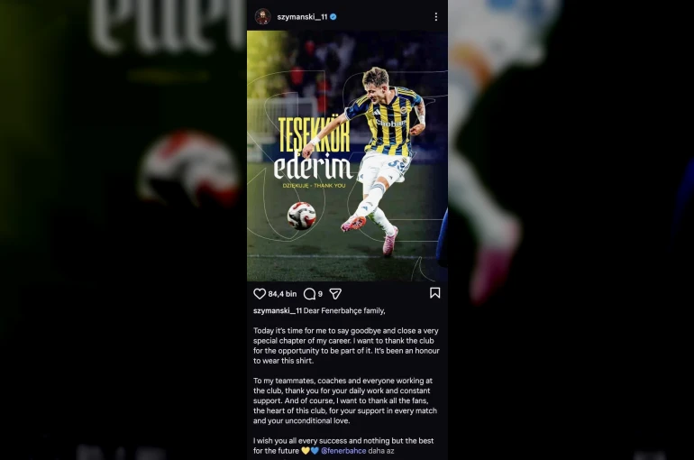 Szymanski, Fenerbahçe’ye veda etti
