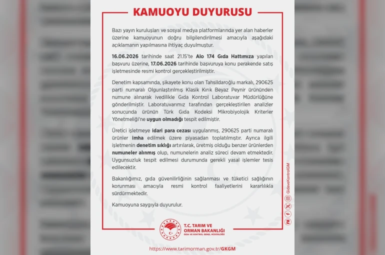 Tahsildaroğlu’nun bir parti beyaz peyniri piyasadan toplatıldı