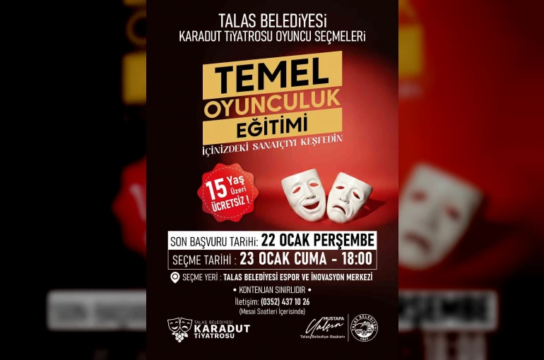Talas’ta sahne seni bekliyor, ’Karadut Tiyatrosu’ oyuncularını bekliyor