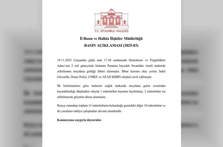 Tanker gemisinde zehirlenme vakası: 1 ölü 