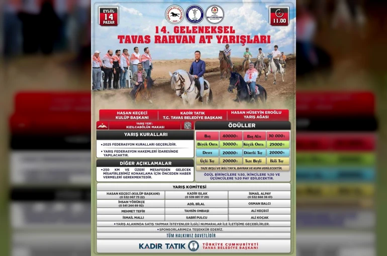 Tavas 14. Geleneksel Tavas Rahvan At Yarışları için geri sayım başladı 