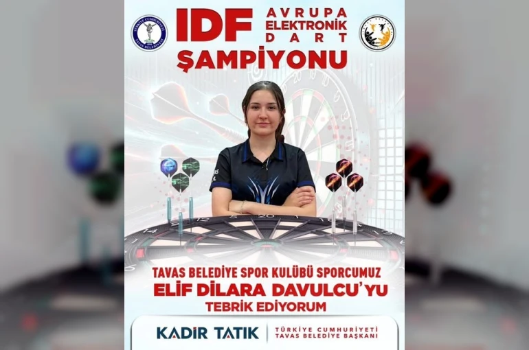 Tavaslı Elif Dilara Davulcu Avrupa dart şampiyon oldu