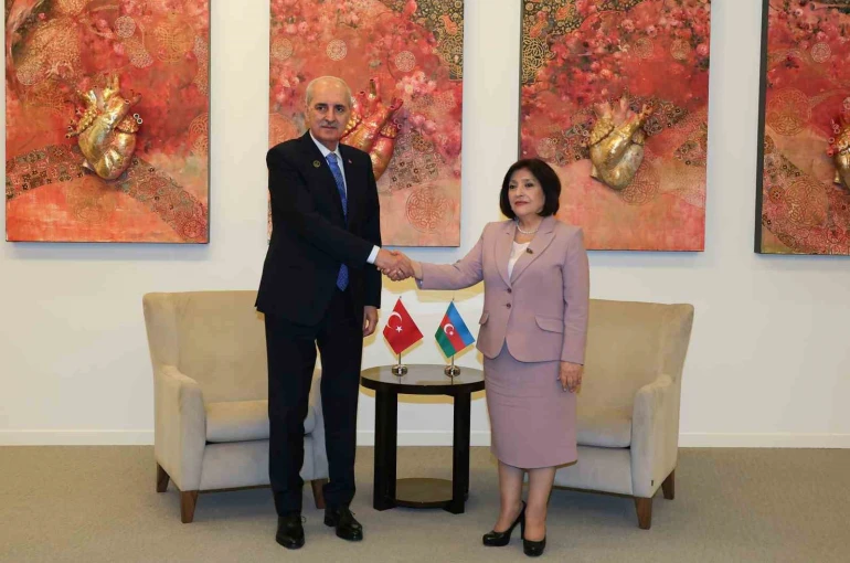 TBMM Başkanı Kurtulmuş, Azerbaycan Milli Meclisi Başkanı Gafarova ile görüştü