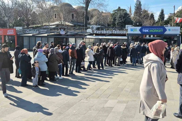 Tekirdağ Büyükşehir Belediyesinin uygun fiyatlı et satışı yoğun talep görüyor