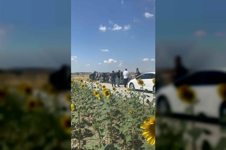 Tekirdağ’da devrilen tırın sürücüsü yaralandı