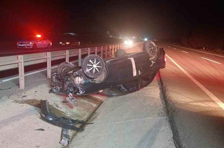 Tekirdağ’da otomobil takla attı: 1 yaralı