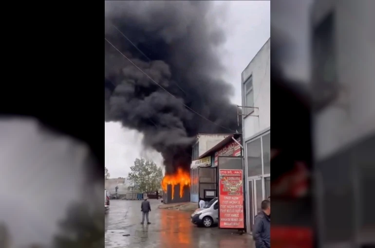 Tekirdağ’da sanayi sitesinde korkutan yangın
