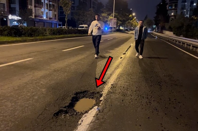Tekirdağ’da sürücü çukurdan kaçarken başka çukura daldı: "Çok kötüydü, çok korktuk"