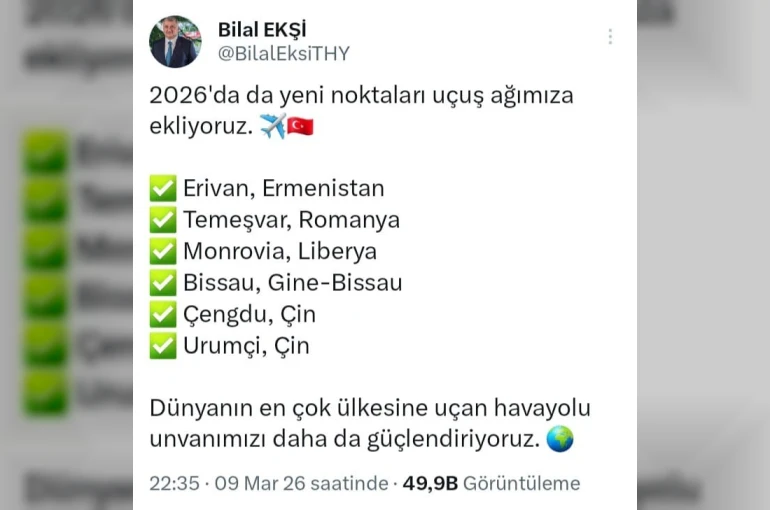 THY Genel Müdürü Bilal Ekşi 6 yeni rotayı duyurdu