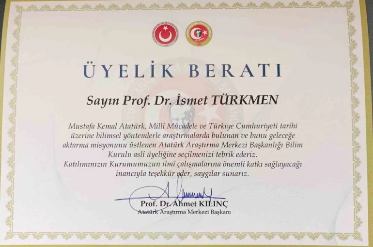 TOGÜ’lü Prof. Dr. İsmet Türkmen’e ulusal düzeyde önemli görev