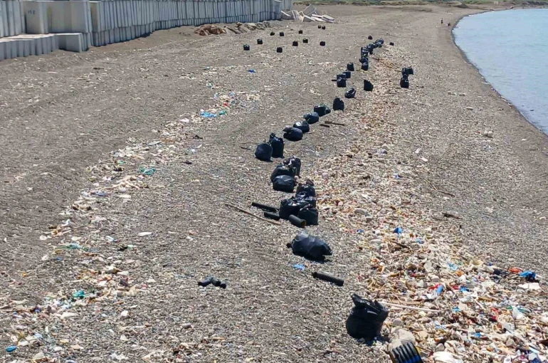 Trabzon sahilinde çöp seferberliği