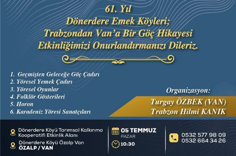 Trabzon’dan Van’a uzanan göçün 61. yıl yönümü