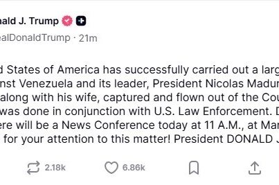 Trump, Venezuela’ya saldırıyı doğruladı: "Maduro ve eşi yakalanarak ülkeden çıkarıldı"