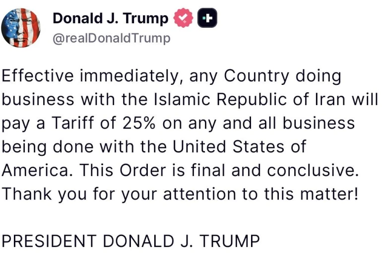 Trump’tan İran ile iş yapan ülkelere yaptırım kararı: "Yüzde 25 gümrük vergisi uygulanacak"
