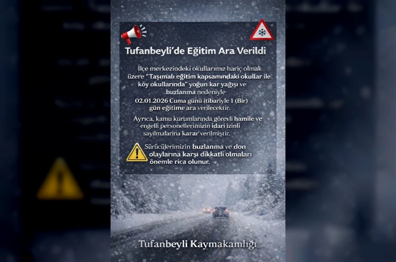 Tufanbeyli’de eğitime kar engeli