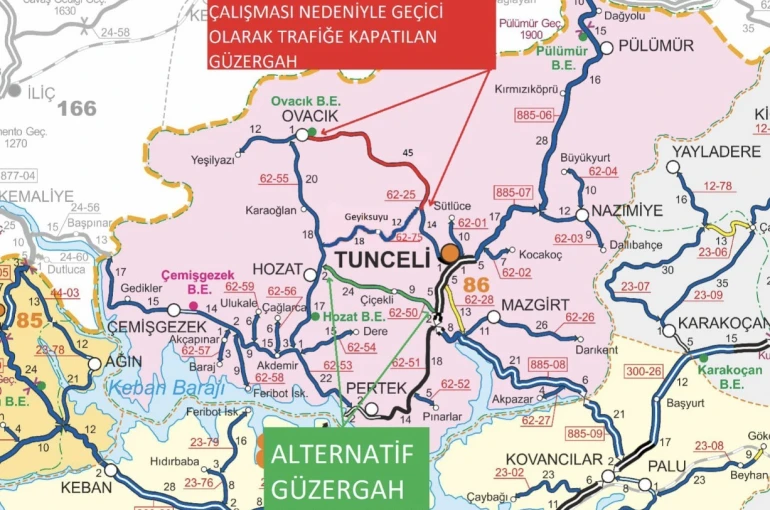 Tunceli-Ovacık yolunda kontrollü patlatma