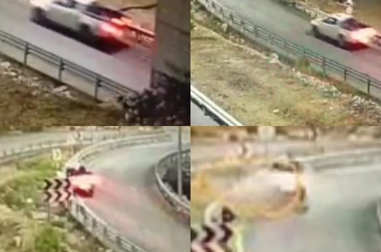 Tünel çıkışı feci kaza kamerada: Kamyonet sürücüsü hayatını kaybetti