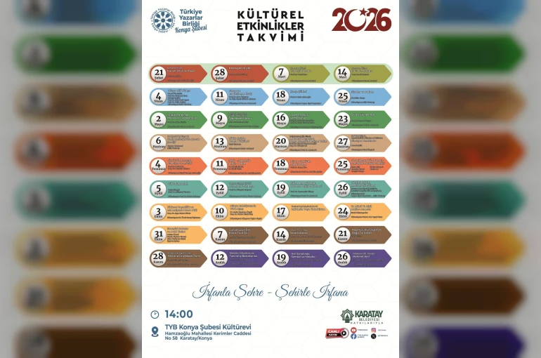 TYB Konya Şubesi 2026 Yılı Etkinlik Takvimini Açıkladı
