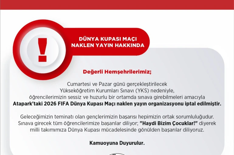 Uşak’ta YKS nedeniyle maç yayını organizasyonunu iptal edildi