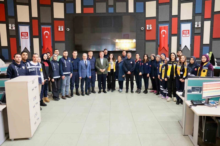 Vali Aydoğdu’dan 112 Acil Çağrı Merkezi’ne ziyaret